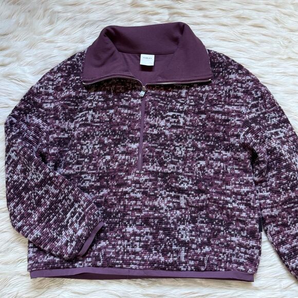 Varley Speckle Fleece Bailey Half Zip Pullover in Purple - Picture 5 of 8
